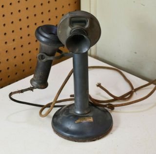 L5254 Rare Antique Western Electric Ww1 40al Candlestick Telephone Bell Phone