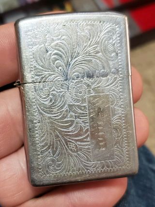 Vintage Zippo Lighter Silver Tone