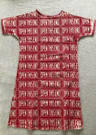 Vintage Screen Print Andy Warhol Open This End Dress