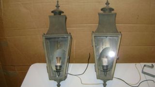 Vintage Outdoor Brass 21 " Lantern Lamp Wall Light Fixture Porch Patio