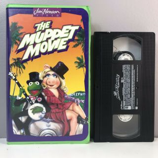The Muppet Movie Kermit Piggy Jim Henson Vhs Video Tape Green Clamshell 1604 Vtg