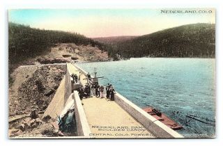 Two Vintage Postcards Hand Colored Albertype Nederland Dam Colorado H16