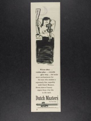 1958 Andre Francois Violin Art Dutch Master Cigars Vintage Print Ad