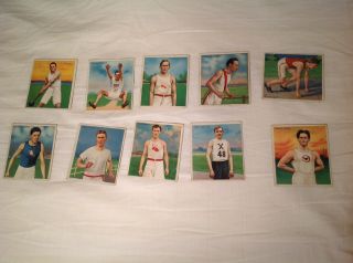 10) Vintage 1910 T218 Mecca Champion Athlete Series Cards,  Over 100,  Years Old