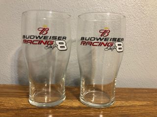 Nascar Dale Earnhardt Jr.  8 Budweiser Racing Beer Glasses Set Of 2