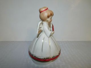 Vintage Lefton Valentine Angel Girl MUSIC BOX w Heart Lady Figurine 2
