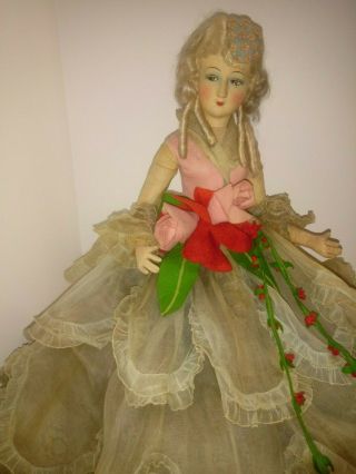 Antique felt Lenci type boudoir doll 3