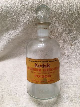Vintage Eastman Kodak Poison Bottle /stopper Chromium Intensifier