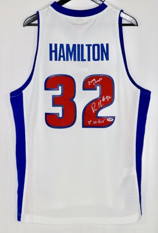 Richard Rip Hamilton Autographed Detroit Pistons Mitchell & Ness Jersey Psa