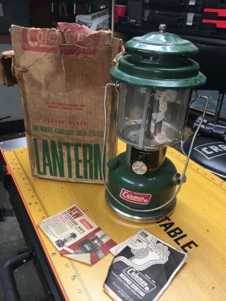 Vintage Coleman Two - Mantle Green Lantern 220j195 W/ Box Collectable