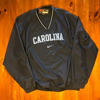Unc North Carolina Tar Heels Nike Team Pullover Jacket Mens Xl Blue Golf Red Tag