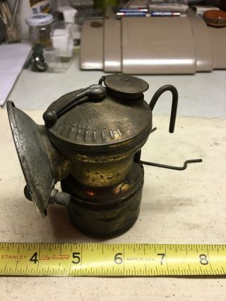 Vintage Old Miners Brass Carbide Lamp Lantern Auto - Lite Universal Lamp Co 3