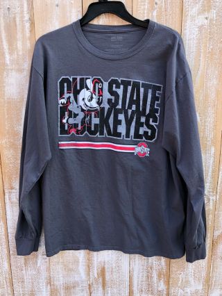 Men’s Ohio State Buckeyes Authentic Apparel Long Sleeve Gray Shirt Sz Large
