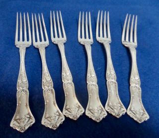 Antique Dinner Forks 6 Ornate Sterling Silver Silverware