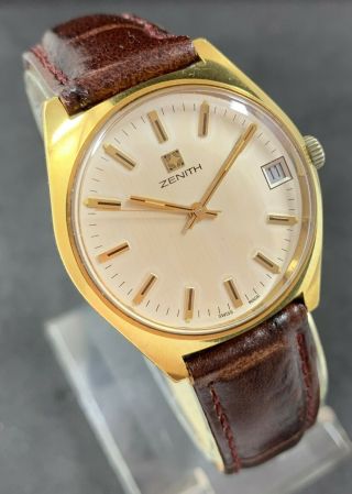 Rare Vintage ZENITH hand winding Swiss watch cal.  2572 C,  Jew.  17,  1960 ' s 3