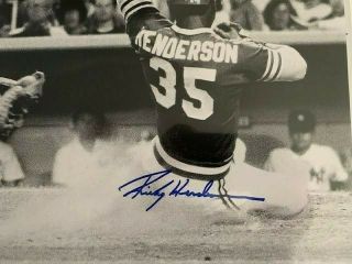 Rickey Henderson Signed Photo Thurman Munson 16x20 Yankees HOF Beckett autograph 2