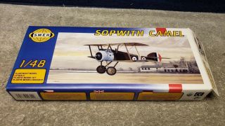 Vintage Smer Sopwith Camel Plastic Plane Model Kit 1:48 Scale Boxed