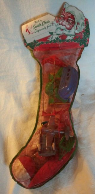 Vintage Christmas Stocking With Toys