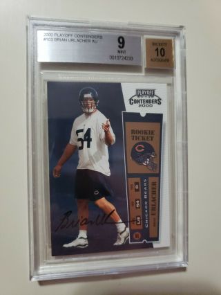 Brian Urlacher 2000 Playoff Contenders Rookie Ticket Auto Rc Autograph Bears 9