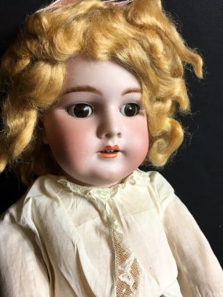 Antique 22” Heinrich Handwerck DEP 3 Doll Pierced Ears Teeth German Bisque 3