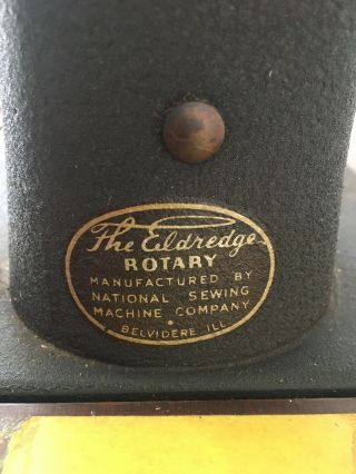 Eldredge Rotary (R H Macy & Co) Antique Sewing Machine And Peddle 2