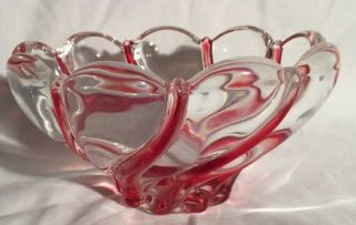 Vintage Mikasa Peppermint Red Swirl Bowl Candy Nut Dish