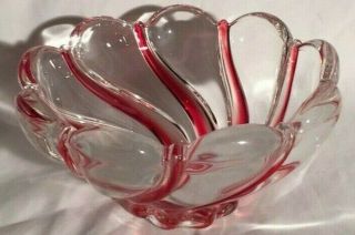 Vintage Mikasa Peppermint Red Swirl Bowl Candy Nut Dish 2