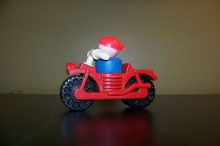 Vintage Fisher Price Little People MOTORCYCLE,  BULLY MAD ANGRY BOY Blue 2
