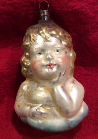 Antique German Blown Glass Angelic Girl Ornament