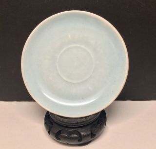 Antique Chinese Clair De Lune Sky Blue Porcelain Saucer Plate 18th Century
