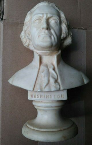Vintage Alabaster Bust Of George Washington - G.  R.  Italy 6 Inch