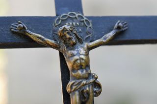 ⭐ Antique Religious Cross,  Crucifix,  Christ Bronze,  18th Century⭐