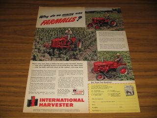 1950 Vintage Ad International Farmall Cub Tractors Models C & - A Also