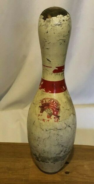 Vintage Wood Bowling Pin Abc Approved
