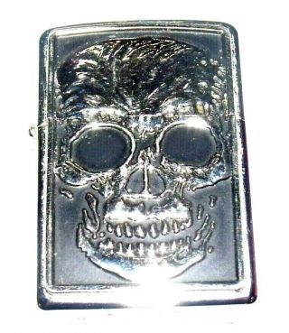 Zippo Skull Lighter 2008 A Smooth Action On Striker Made In The Usa