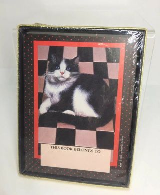 Vintage Antioch (30) Self - Stick Bookplates Cat Themed Made In Us