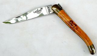 Vtg Laguiole Folding Pocket Knife Burl Handle France Origine