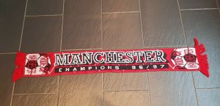 Vintage Retro Manchester United Premier League Champions 96 - 97,  Scarf Mufc