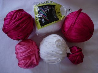 Vintage Qualicraft Nylotex Weaving Cord 1.  5kg White,  Pink & Deep Pink