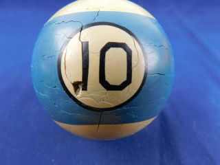 Vintage Clay 10 Pool Ball Billiard Ball Made In The Early 1900 