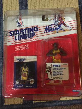 Magic Johnson Signed/ Autographed Starting Lineup.  W/ Case.  Lakers.  Psa/dna Cert.