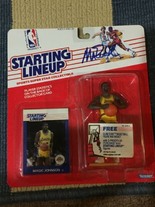 Magic Johnson Signed/ Autographed Starting Lineup.  w/ Case.  Lakers.  PSA/DNA Cert. 2