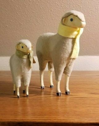 Vintage Style Putz Sheep Mama And Baby