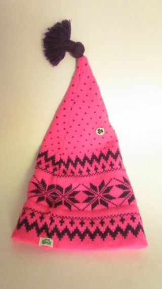 The Moriarty Hat Made In Stowe,  Vt Ski Vintage 100 Wool Pink