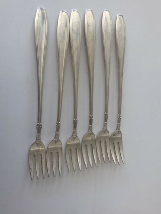 (6) Nocturne By Gorham Sterling Silver Cocktail Forks Set Of Six No Mono