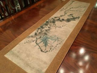 A Chinese Antique Scroll Painting On Paper,  Signed.