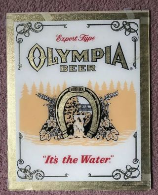 Olympia Beer Mirror Vintage It ' s the Water No Wood Frame Sign 2
