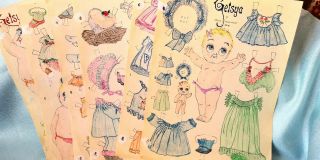 Getsya Patsy B Robinson 1966 Paper Cut Out Dolls Cute Baby W/dolls Tutu Hats