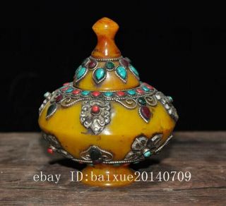 chinese hand - made beeswax inlay gem Sarira pot e01 2