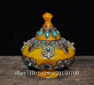 chinese hand - made beeswax inlay gem Sarira pot e01 3